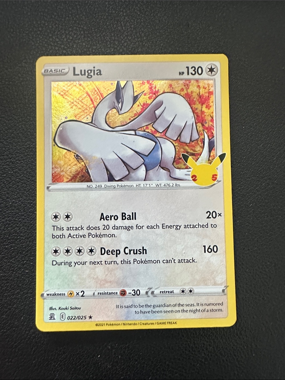 Lugia Holographic Trading Card - White & Yellow